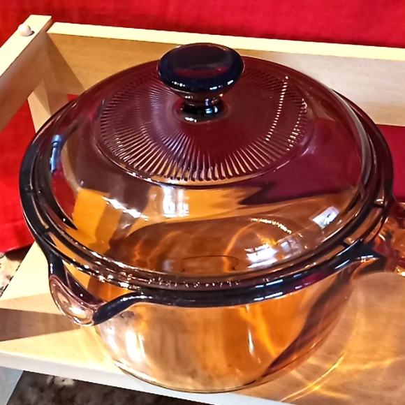 Vintage Corningware VISION/PYREX Amber Glass Sauce Pan With Lid. 1 Liter. USA. - Picture 3 of 16